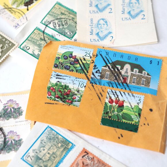 Vintage Postage Stamp Collection Canada US Germany Denmark Italy USA Collectable - Picture 10 of 15